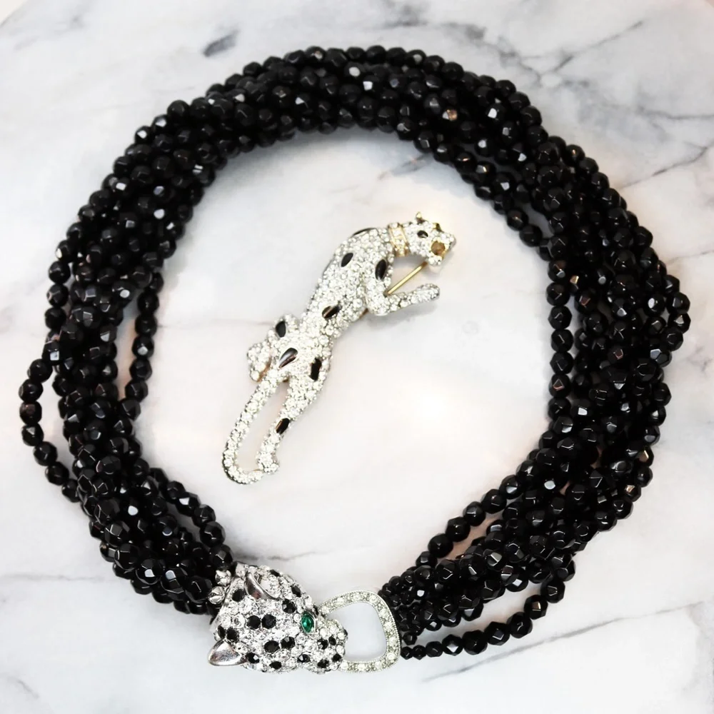 ⚜️ Vintage Kenneth Lane Bookpiece Leopard Necklace